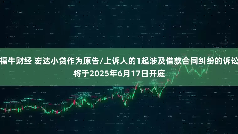 福牛财经 宏达小贷作为原告/上诉人的1起涉及借款合同纠纷的诉讼将于2025年6月17日开庭